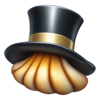 A clam wearing a top hat sticker