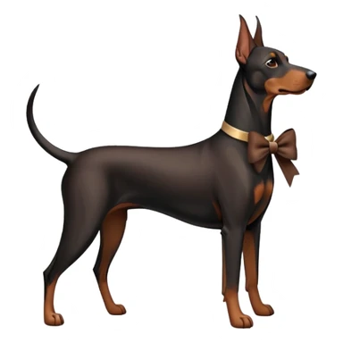 make a doberman eith a bown sticker