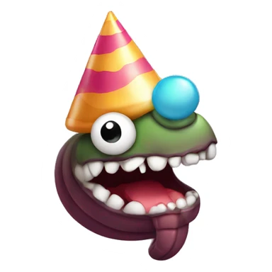 worm with party hat sticker
