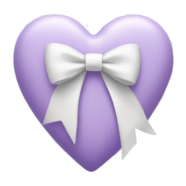 lilac heart with white bow sticker