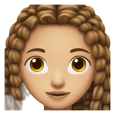 pretty girl with long brown hair in braids and brown eyes sticker