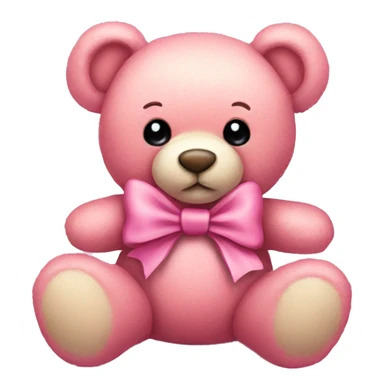 pink teddy bear with bow  sticker