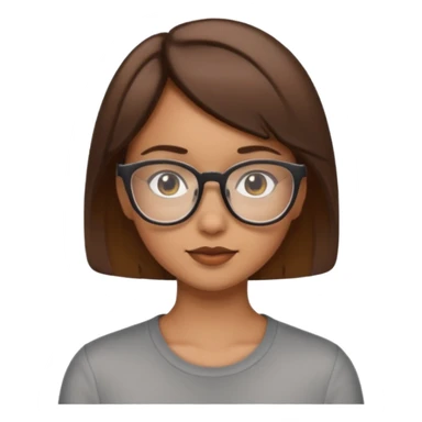 Tan girl short hair glasses sticker