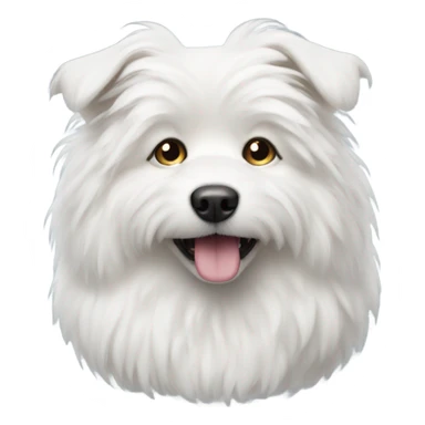 white fluffy dog sticker
