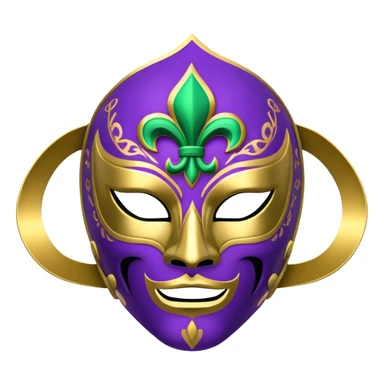 Louisiana themed luchador mask with fleur-de-lis and Mardi Gras colors (purple, green, gold) sticker