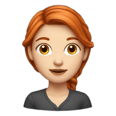 cute redhead caucasian woman sticker