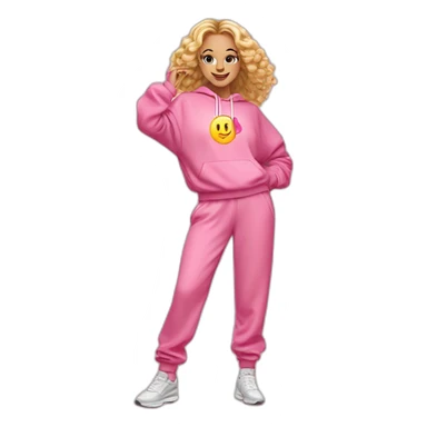 dancing-fair-haired-girl-pink-oversize-tracksuit sticker