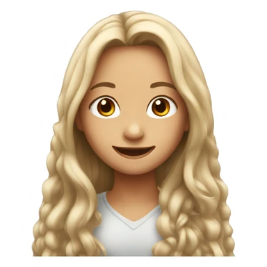 smiling girl with long hair  sticker