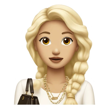 Blonde Chanel Asian Girl with Birkin bag and Chanel necklace sticker