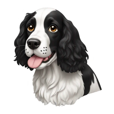 black and white springer spaniel sticker