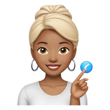 Apple Memoji emoji of a Black woman with light skin tone, cheerful face, no accessories sticker