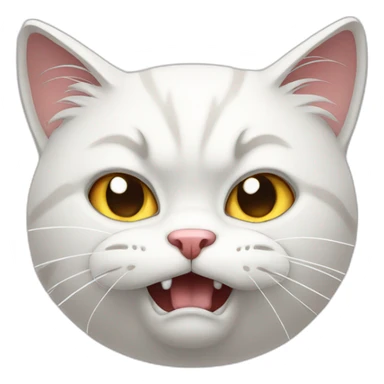 white angry cat sticker