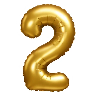 Golden baloon in the shape of number 2 sticker