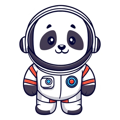 cute panda cosmonaut sticker