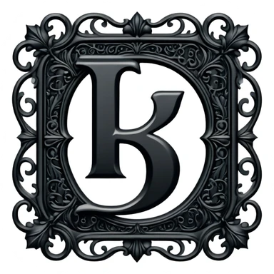 Black gothic vintage, letter “F” of the alphabet sticker