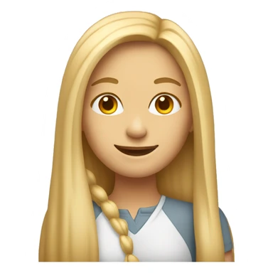 An emoji of a woman with long, straight blonde hair, smiling with a friendly expression sticker