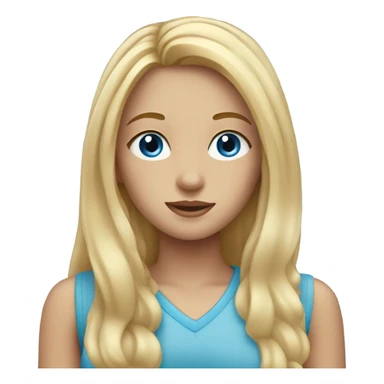 Girl with long blonde hair and blue eyes with freckles sticker