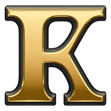 letter H in black and gold sticker