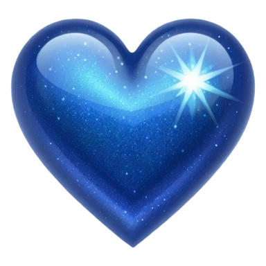 glitter heart dark blue sticker