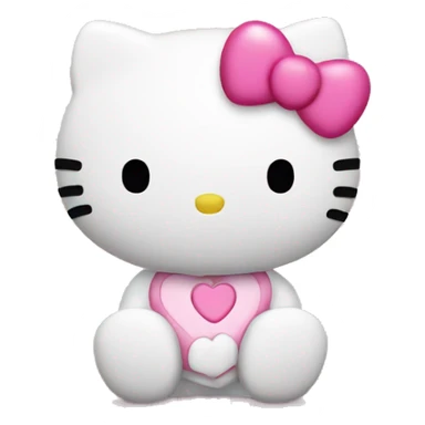 Hello kitty with pink hearts  sticker