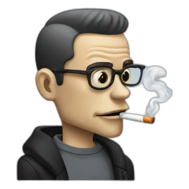 Mr robot smoking a cigarette sticker