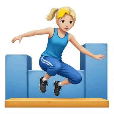 a young blonde girl doing parkour at kids school sticker