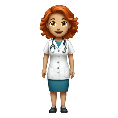 Redhead woman nurse sticker