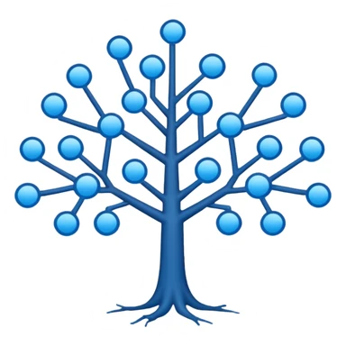 connected nodes forming a simple tree diagram sticker