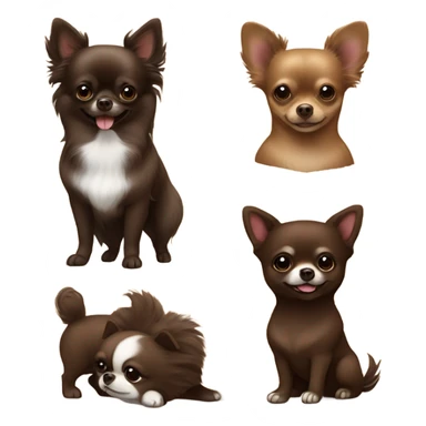 One Chocolate Pomeranian and one dark brown girl chihuahua  sticker