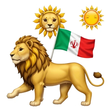 Create a Sticker of lion and sun flag of Iran sticker