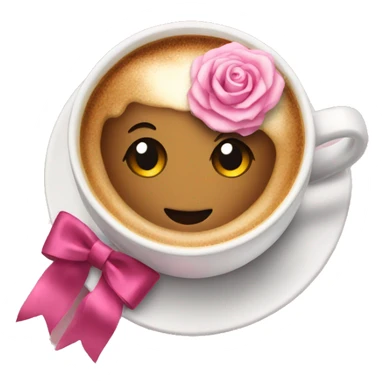 Coffee with a rosa bow  sticker
