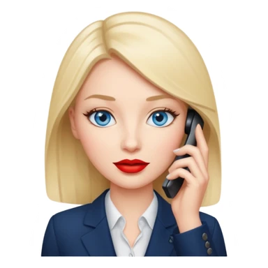 business woman with blue eyes talking on the mobile phone sticker