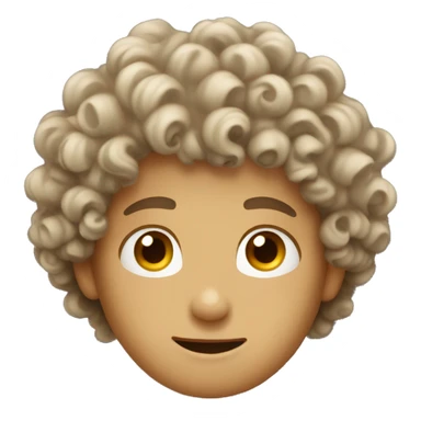 A curly hair boy with small eyes fair good looking  sticker