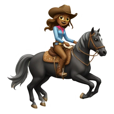 Cowgirl riding a horse sticker