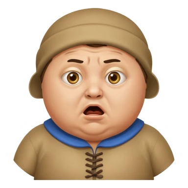 a chubby Ukrainian man in a realistic-style costume, terrified sticker