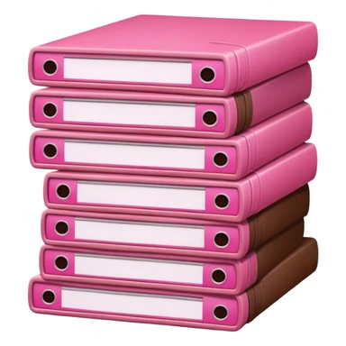 pink and brown files pile sticker