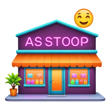 shop with neon lighting sticker