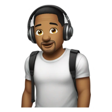 Will smith listening music sticker