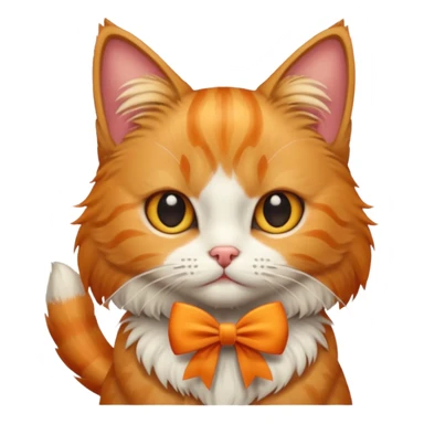 A cat with a little bow sticker