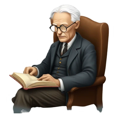 carl gustav jung reading a book sticker