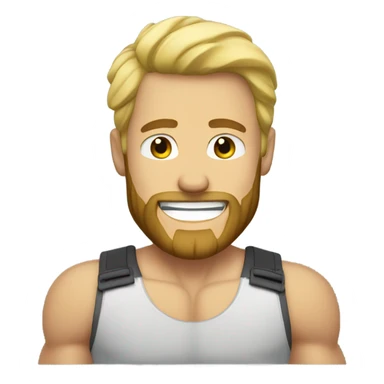 smiling blonde muscular man with beard in outdoor setting sticker
