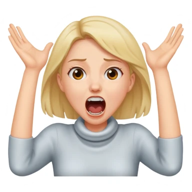 a girl and her hands around her neck while she screams sticker