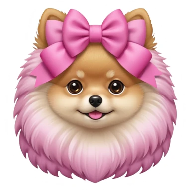 Pomeranian pink bow sticker