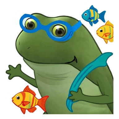 snorkeling with fish sticker