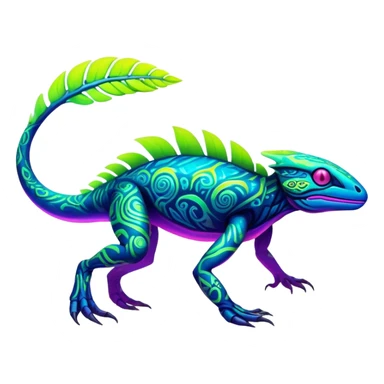 Tropical futuristic lush neon Fionbri-Vernid-creature (full body) sticker