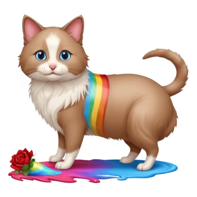 Rats pooping dogs running rose nail polish rainbow ragdoll sticker