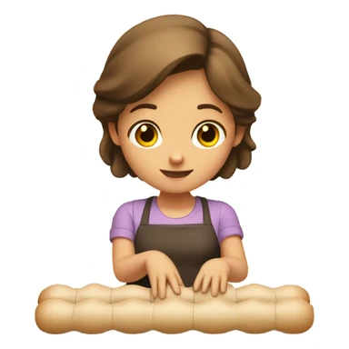 girl preparing rolls sticker