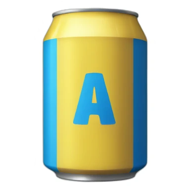 Yellow soda can with blue stripe sticker