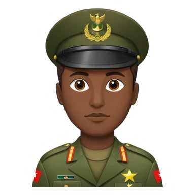 Pakistani soldier in military uniform with Pakistan flag sticker