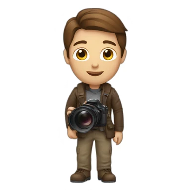 Photographer with brown hair sticker